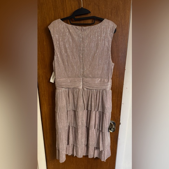 NWT Connected Apparel Size 14 Dusty Rose Tiered Sheath Cocktail Dress - Picture 3 of 17